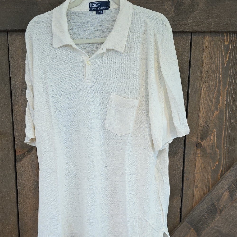 Polo by Ralph Lauren Men's Cream Polo Shirt